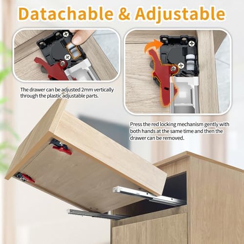 Undermount Soft Close Heavy Duty Drawer Slides 21 Inch, 80LB