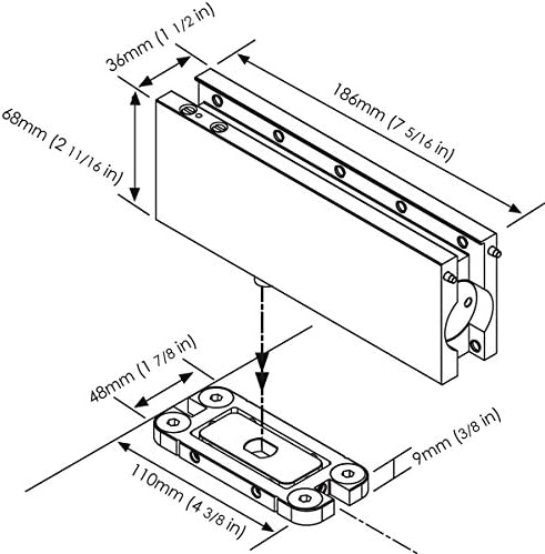 NHN Hydraulic Self Closing Pivot Door Closer (Hold Open) for Glass Door + Top...
