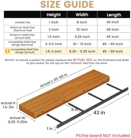 2pcs Floating Shelf Bracket Heavy Duty,Decorative Floating Shelf Hardware Hid...