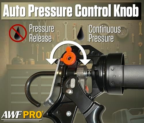 AWF PRO 10 oz Dual Thrust Caulk Gun, 25:1 or 12:1 Thrust Ratio, Pack of 6