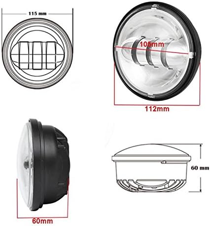 LX-LIGHT Dot approved 2 PCS Chrome 4.5 Inch LED Passing Light LED Fog Lamps f...