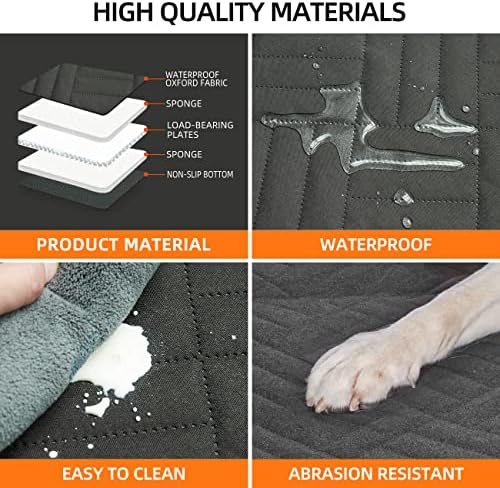 YJGF Hard Bottom Dog Car Seat Cover for Back Seat,Seat Extender for Dogs