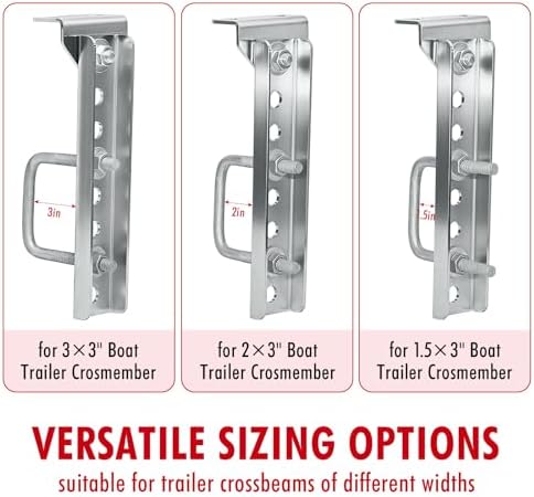 4 Pack 10"/12" Boat Trailer Bunk Brackets Kit | Swivel Top