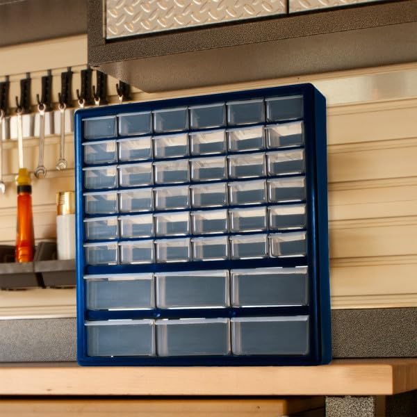 Plastic Storage Drawers – 42 Compartment Organizer – Desktop or Wall Mount Co...