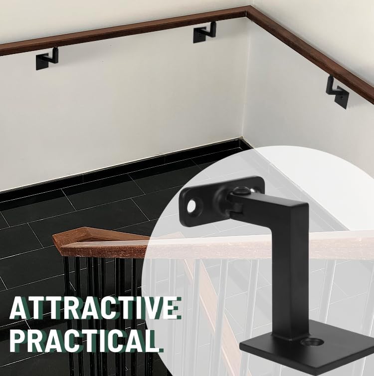 3TO Handrail Bracket- 5 Pack SS304 Adjustable Handrail Brackets L-Shape Heavy...