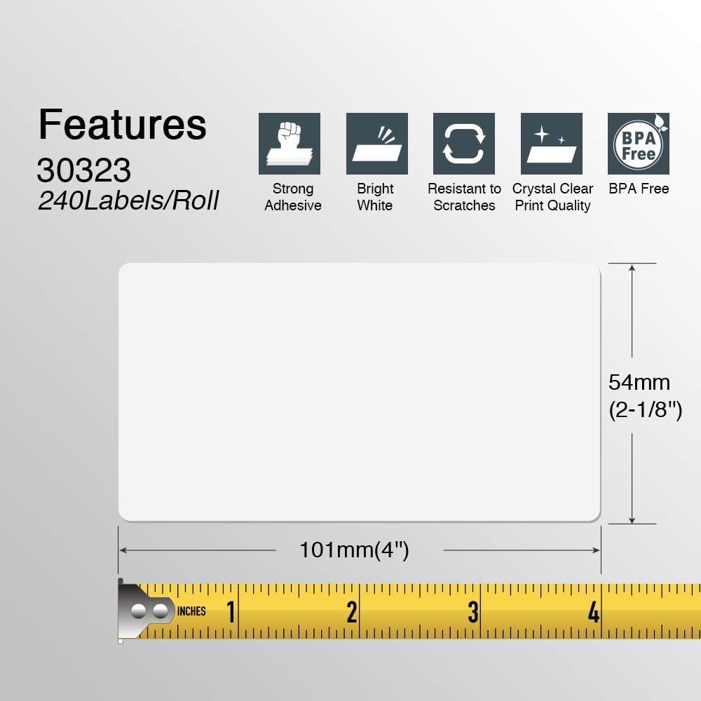 BETCKEY - Replace for DYMO 30323 (2-1/8" x 4") Shipping Labels [10 ...