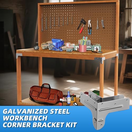 Workbench and Shelving Hardware Kit - Galvanized Steel Workbench Bracket Kit ...