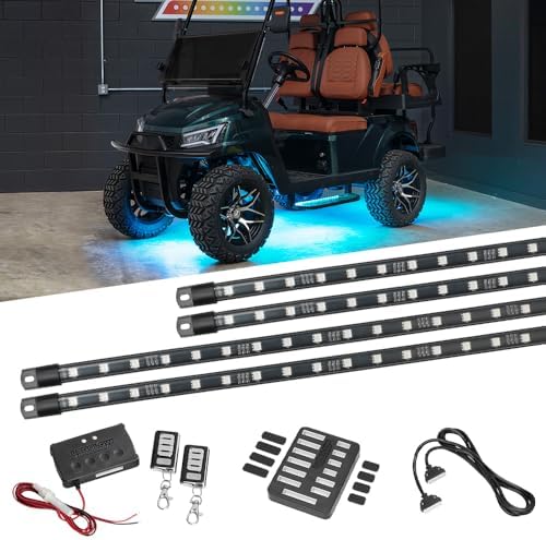 LEDGlow 4pc Million Color LED Golf Cart Underglow Kit for 12V 4-Seater