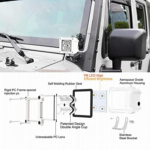 Auxbeam FA Series White Housing 3-Inch 40W Off-Road LED Pod Lights 2-Pack