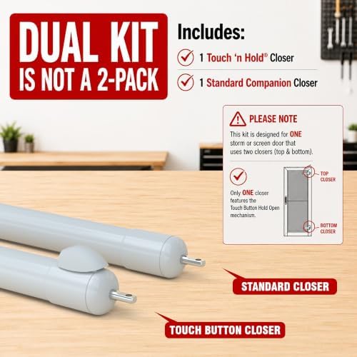 Touch 'n Hold Smooth Dual Door Closer System (Bronze) – Heavy-Duty - Touc...