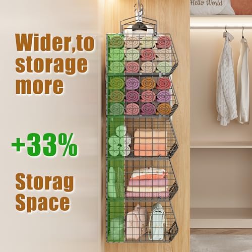 Capacity Upgrade Edition Deeper 4'' 5 Tier Foldable Hanging Closet Or...