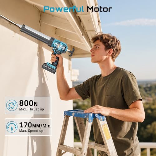 SEESII Cordless Caulking Gun w/2 x 2.0Ah Batteries