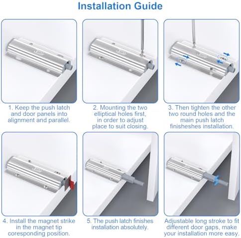Metal Push Latches for Cabinets Jiayi 8 Pack Push to Open Door Latch Heavy Du...