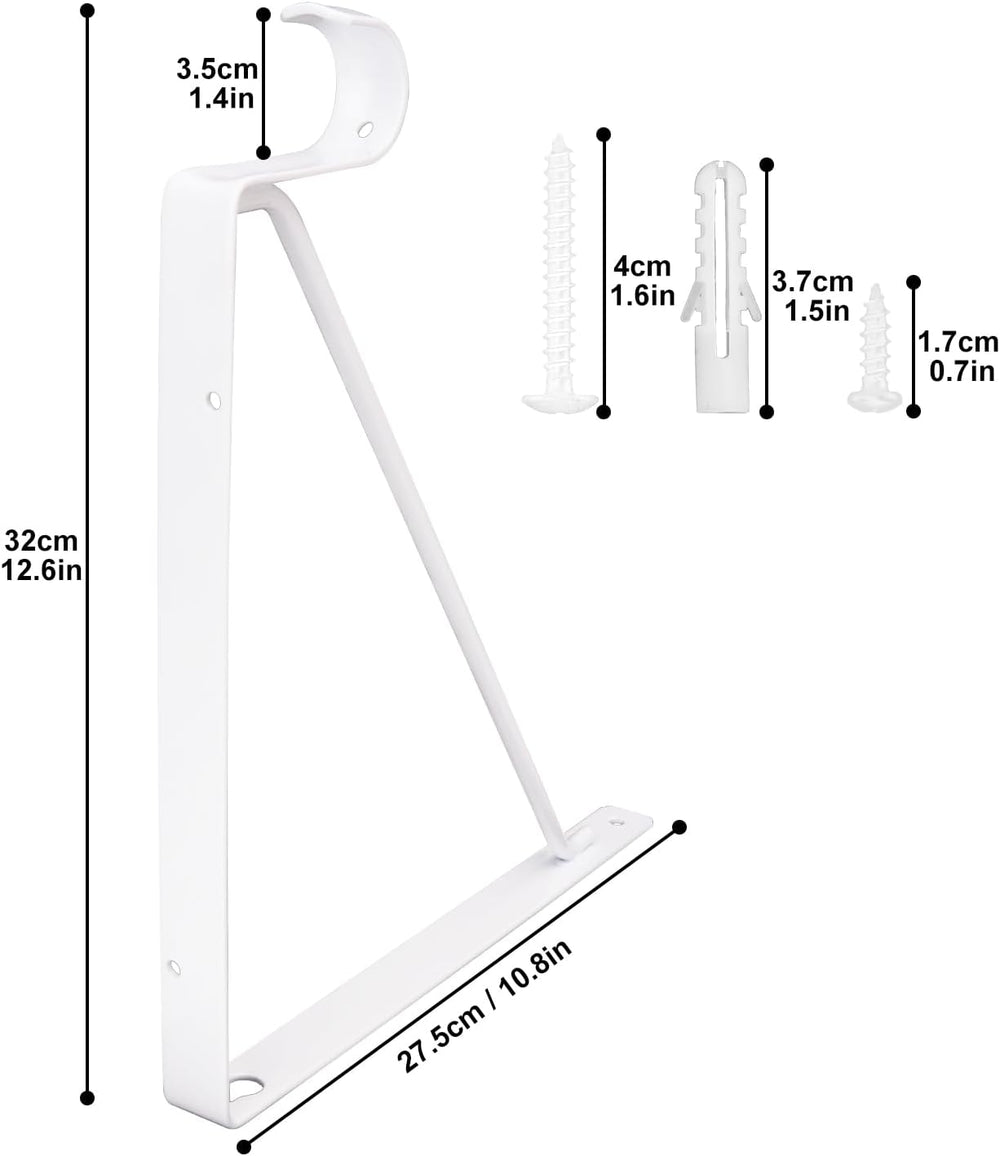 6 Pack White Closet Rod Brackets Holder with Screws - Closet Shelves Wall Mou...