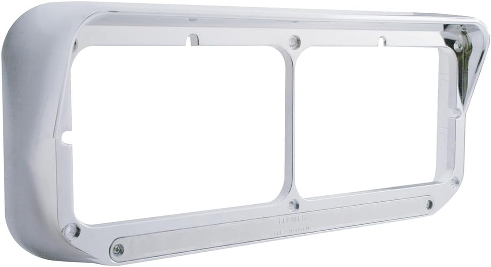 United Pacific 32352P2 Chrome Rectangular 14 LED Dual Headlight Bezel w/Visor...