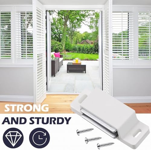 Moxweyeni 24 Pack Cabinet Magnets Magnetic Door Catch 15lb, White