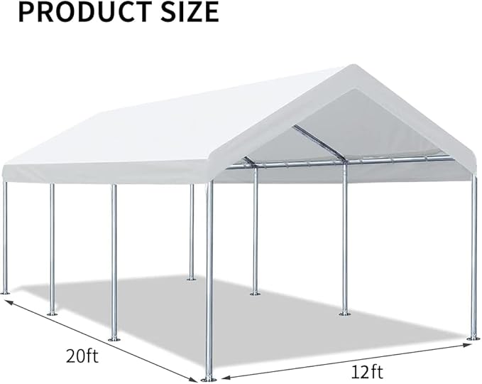 12'x20' Upgraded Carport Replacement Top Canopy Cover