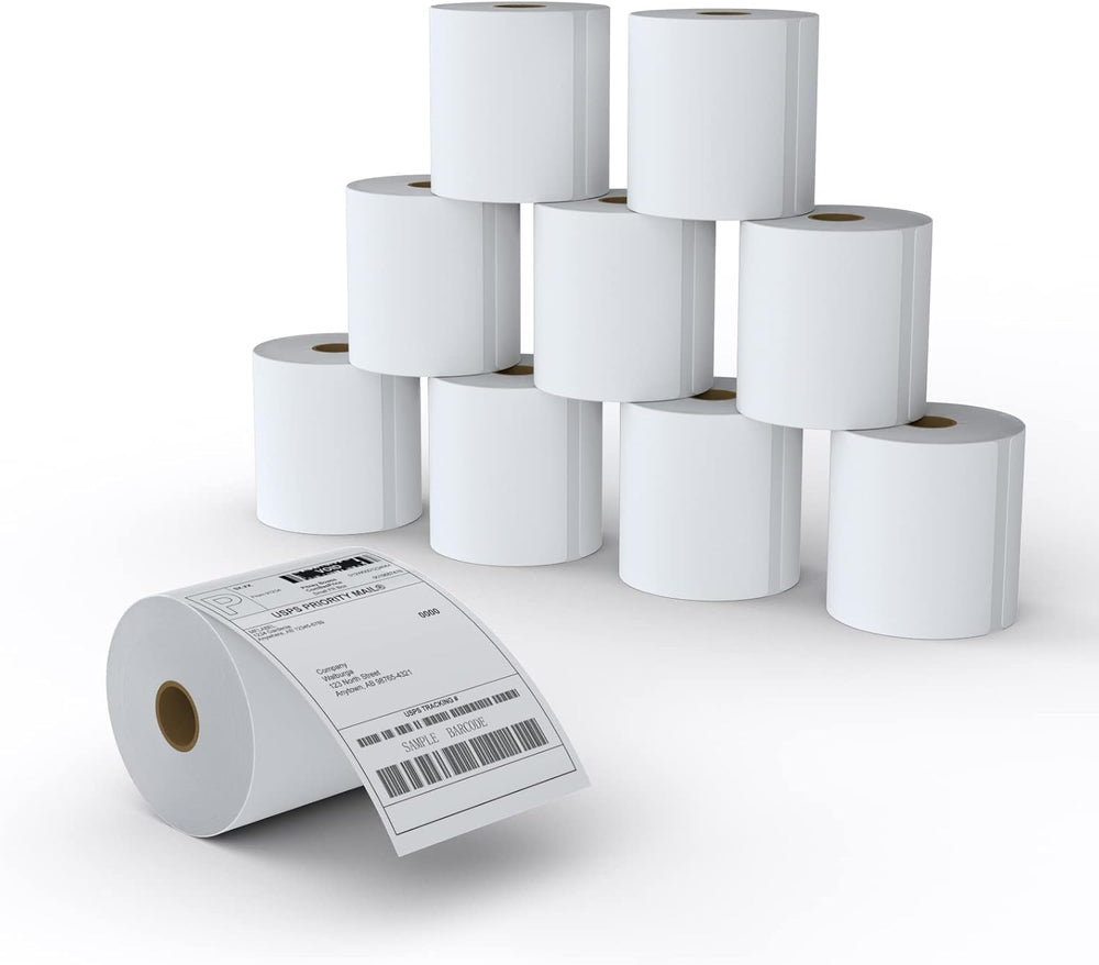 MFLABEL 4x6 Direct Thermal Shipping Labels - 10 Rolls of 450 Labels/Roll, Com...
