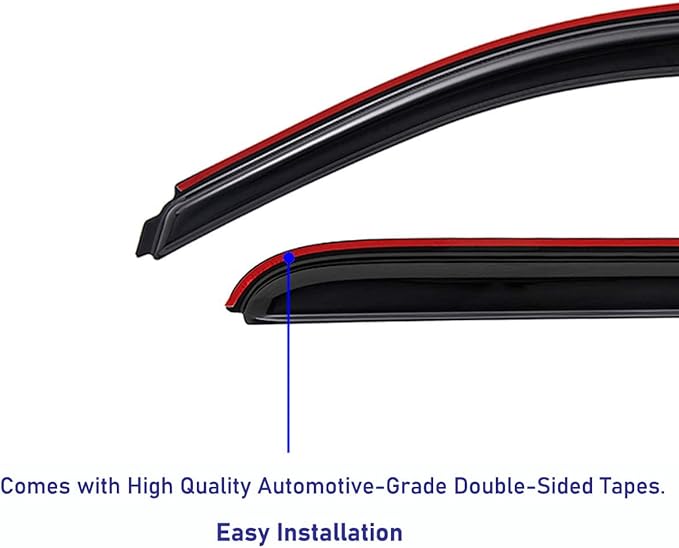 Lightronic Extra Durable Clip-on in-Channel Auto Vent Window Visor, Fits (4Pcs)