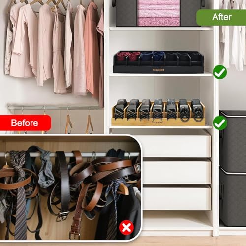 Belt Organizer, Black, 7 Compartments