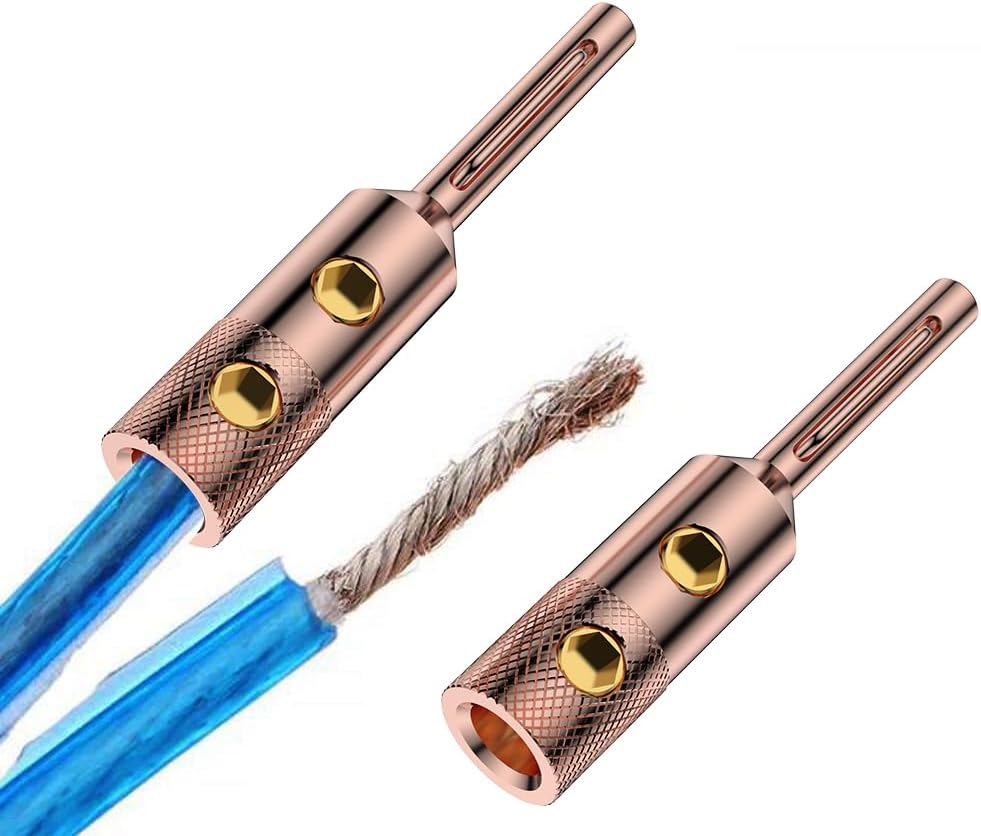 Viborg Speaker Banana Plugs Pure Copper Screw Locking 4MM Speaker Connectors ...