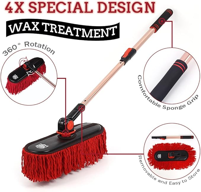 Car Duster Exterior Scratch Free, Car Dusters Extendable Handle Cleaning (3 Pcs)