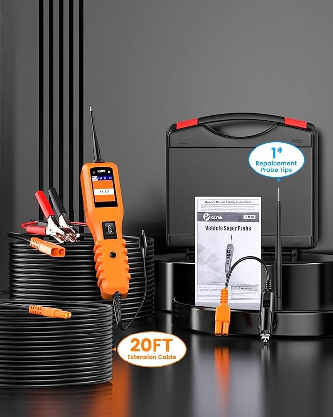 KZYEE KM10 Power Circuit Probe Kit, 12V 24V Automotive Circuit Tester, Digital