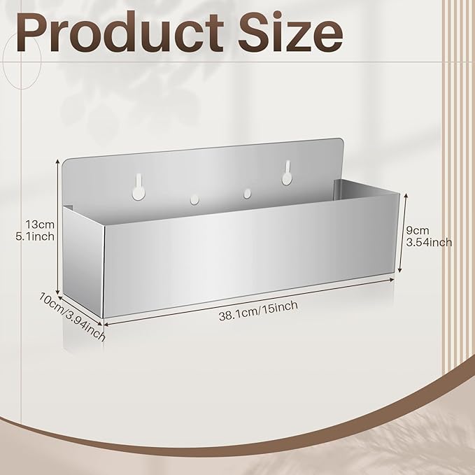 Tanlade 2 Pieces 15 Inch Single Speed Rail Stainless Steel Liquor Bottle Holder