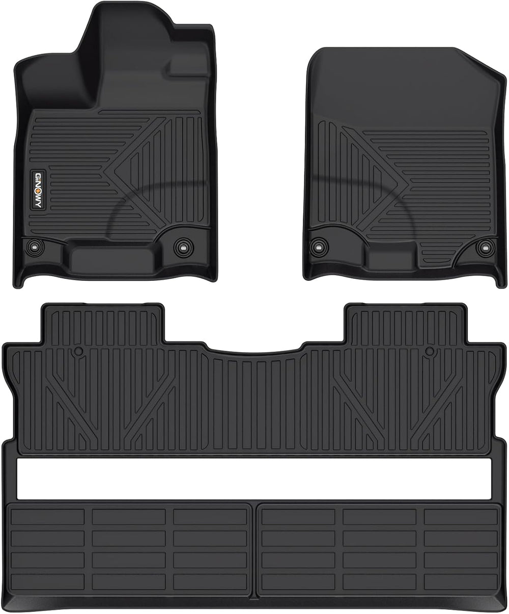GINOWY-Floor Mats for Honda Ridgeline 2017-2023 2024 2025, TPE All Weather