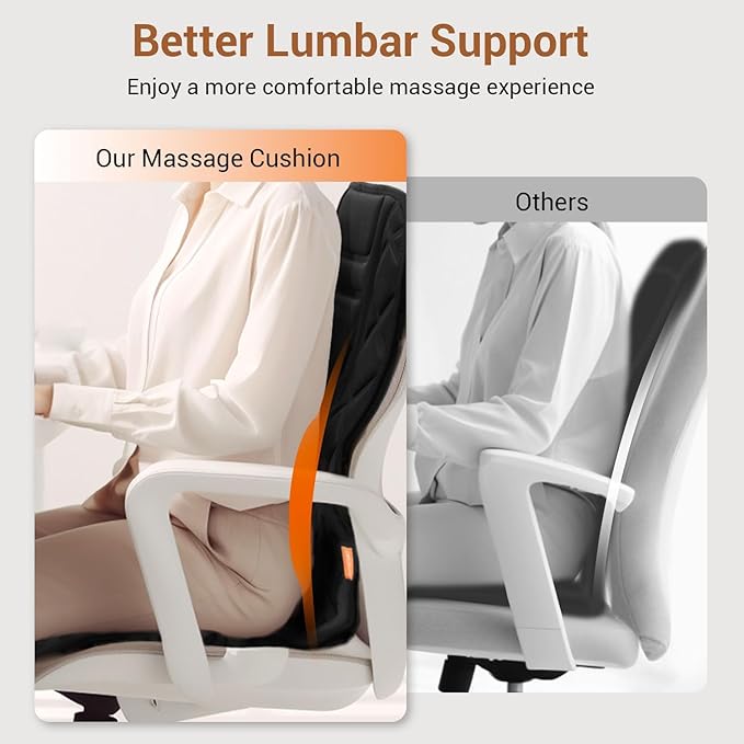 Back Massager with Heat, Heated Seat Cover Cushion with 5 Vibrating Massage