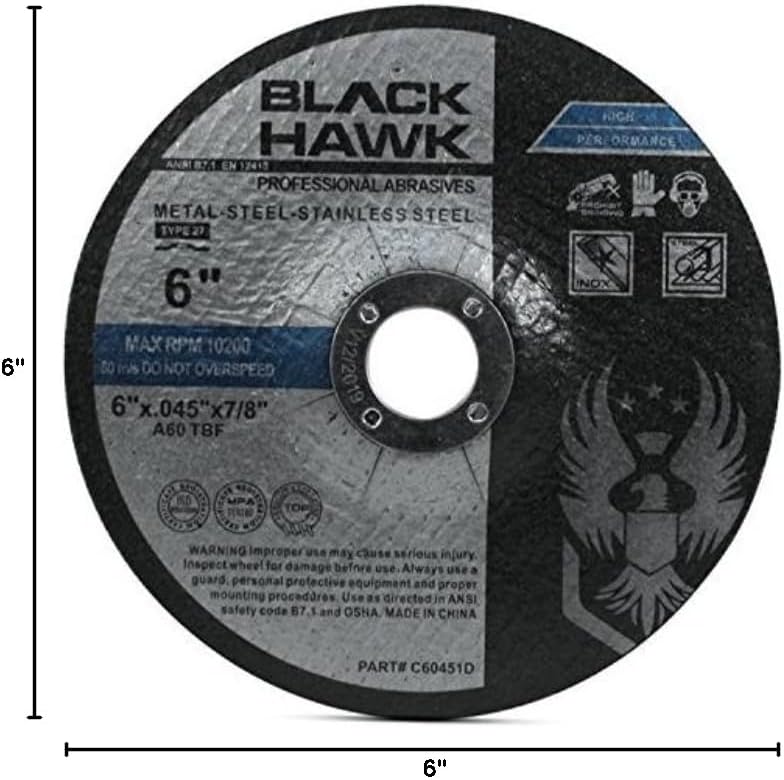 BHA Metal and Stainless Steel Depressed Center Cut Off Wheels for Angle Grind...