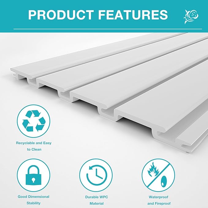 NeatiEase Slatwall Panel Wall Storage Systems, 2 x 4ft Slat Wall Paneling