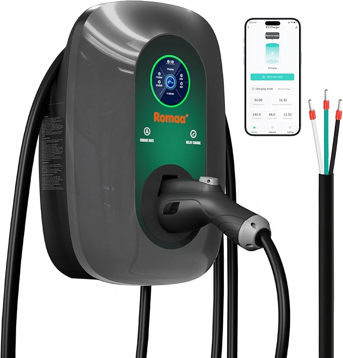 Level 2 EV Charger 48 Amp, J1772 Charger, Hardwired Electric Car Charger