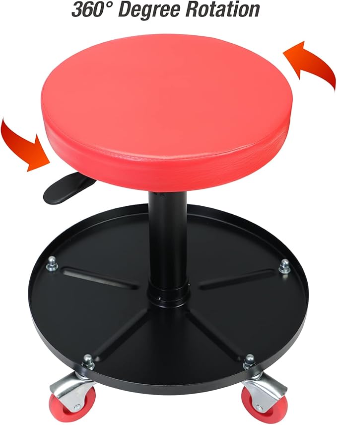 BIG RED ATRHL6201R Torin Heavy Duty Rolling Pneumatic Creeper Garage/Shop Seat: