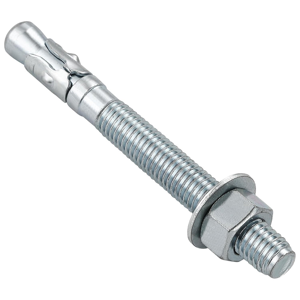 Wensilon 3/8"x5" Wedge Anchors for Concrete, Zinc-Plated, 50 PCS
