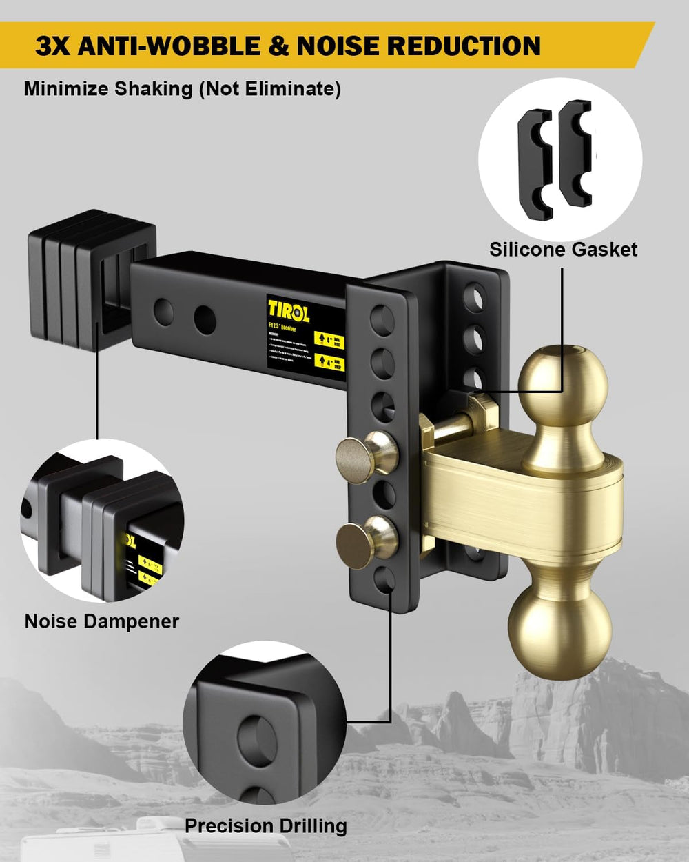 TIROL 2.5 inch Adjustable Hitch, 2.5 Hitch Receiver, 4" Drop, 2" &a...