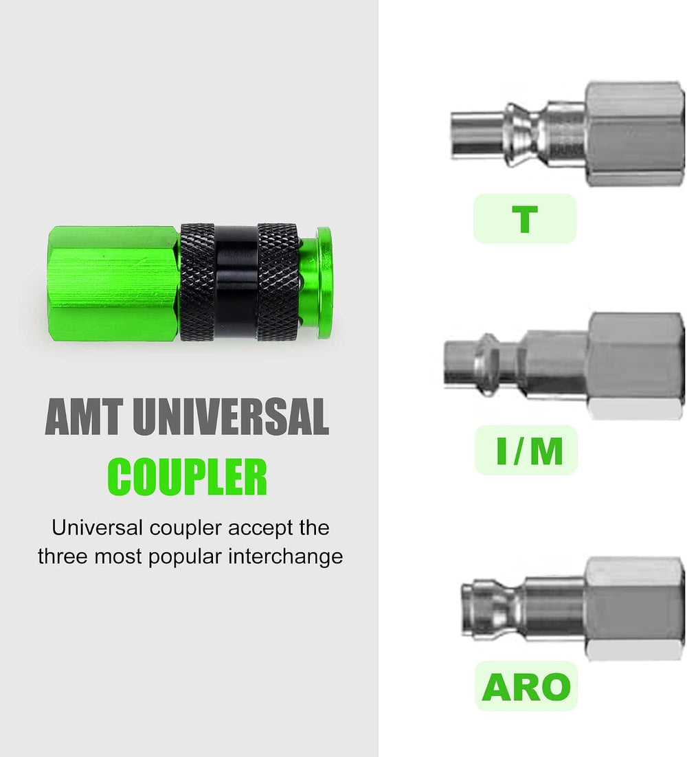 Aluminum Air Fittings, 1/4" NPT, 25 Pieces, Green