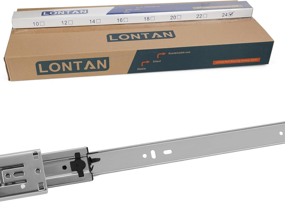 LONTAN 6 Pairs 18 Inch Soft Close Drawer Slides Heavy Duty 100lb Capacity
