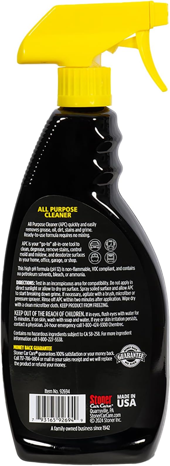 Stoner Car Care 92694-4PK All Purpose Cleaner Powerful Water-Based Cleaner and