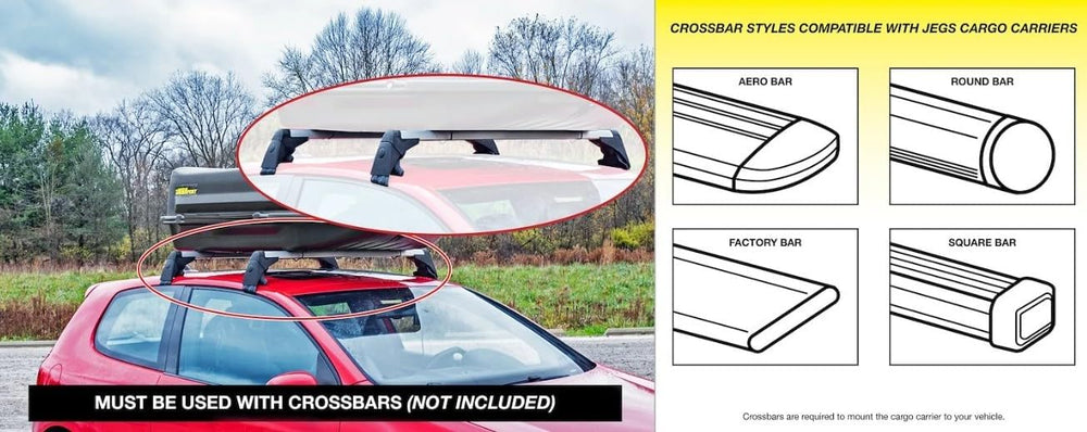18 Cubic ft. Rooftop Cargo Carrier, Heavy-Duty Weatherproof Lockable Hard She...