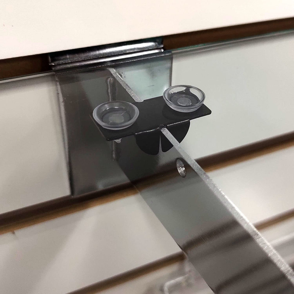 Black Center Shelf Rest Clip & Rubber Cushion for Brackets to Hang Glass,...