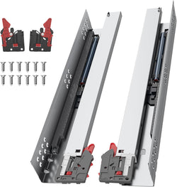 16 Inch Soft Close Undermount Drawer Slides for Frameless, 100lb,1 Pair
