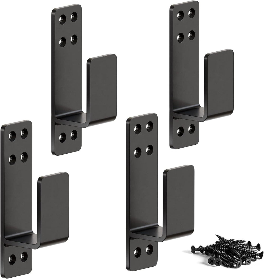 2x4 Door Barricade Brackets, Heavy Duty 4pcs, Black
