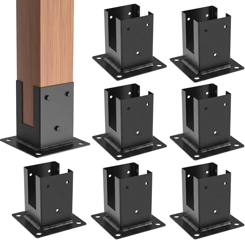 4×4 Post Base 8Pcs,Inner Size 3.58"x3.58" Post Brackets, Heavy Duty...