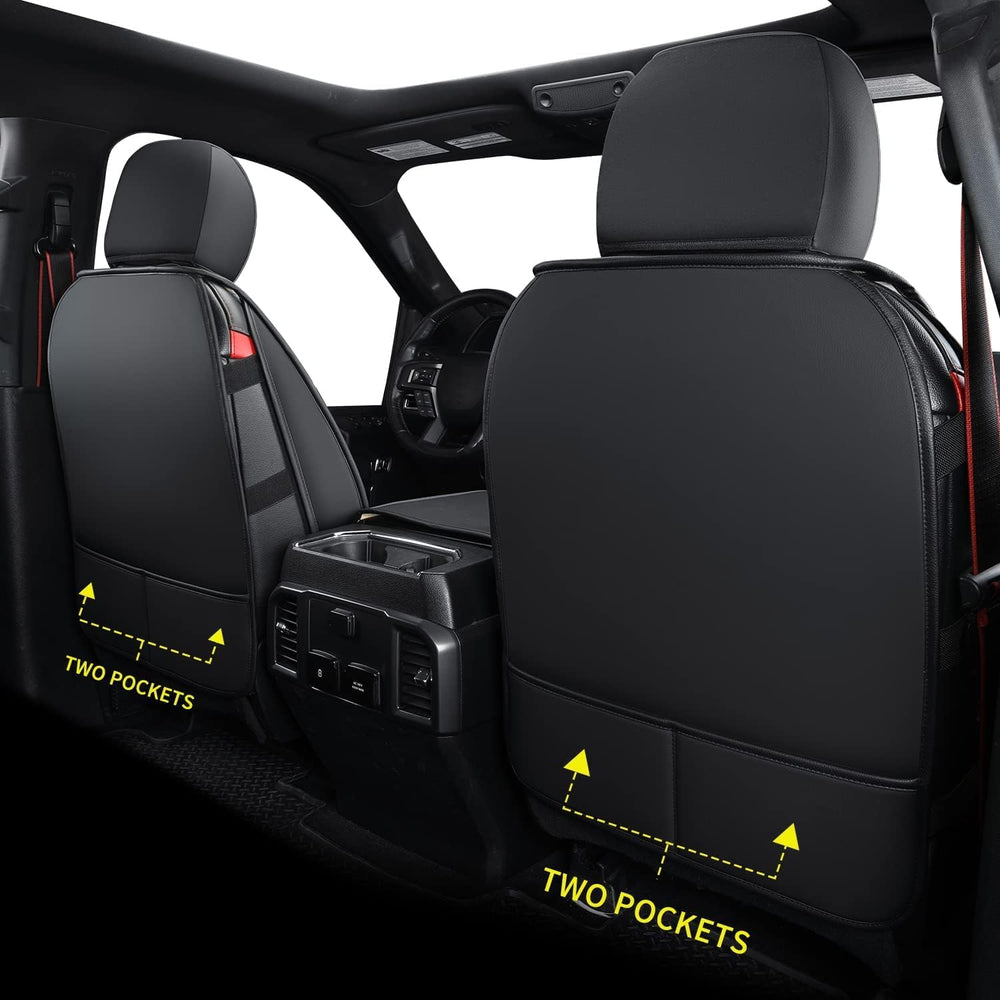 LUCKYMAN CLUB F150 Faux Leather Seat Covers Fit for 2015-2025 F150 SuperCrew ...