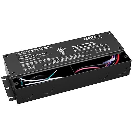 EMITEVER Dimmable Led Driver, 150W AC 110V-277V to DC 24V Transformer, 5-in-1