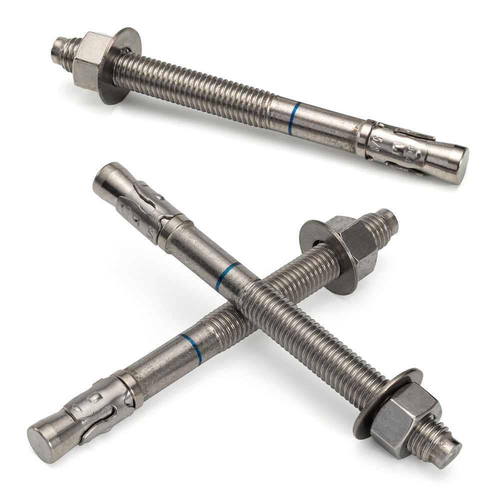 5/8" x 7" Concrete Anchors (12 Pack) 5/8 inch Wedge Anchors Bolts S...