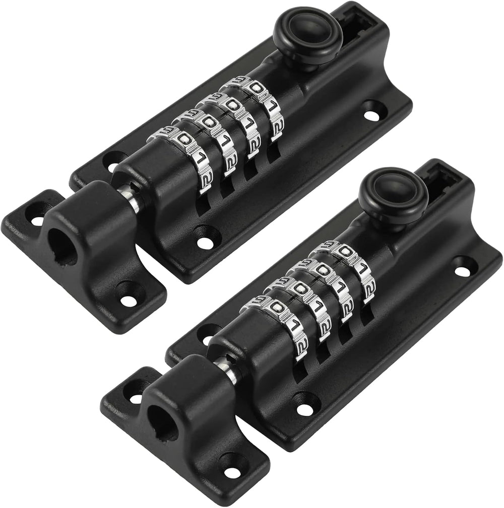 2PC 4-Digit Combination Slide Lock Solid Combination Bolt Latch Combi-Bolt
