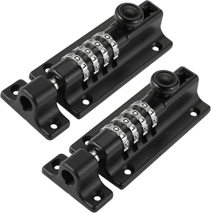 2PC 4-Digit Combination Slide Lock Solid Combination Bolt Latch Combi-Bolt