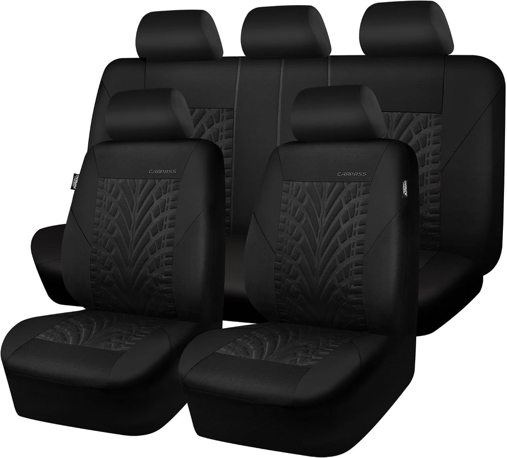 CAR PASS Car Seat Covers Full Sets, Front & Split Rear Bench for Car, 3D ...